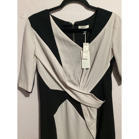 Helmut Lang Geometric Short Sleeve Mini Shift Dress Silk Blend - Picture 4 of 9